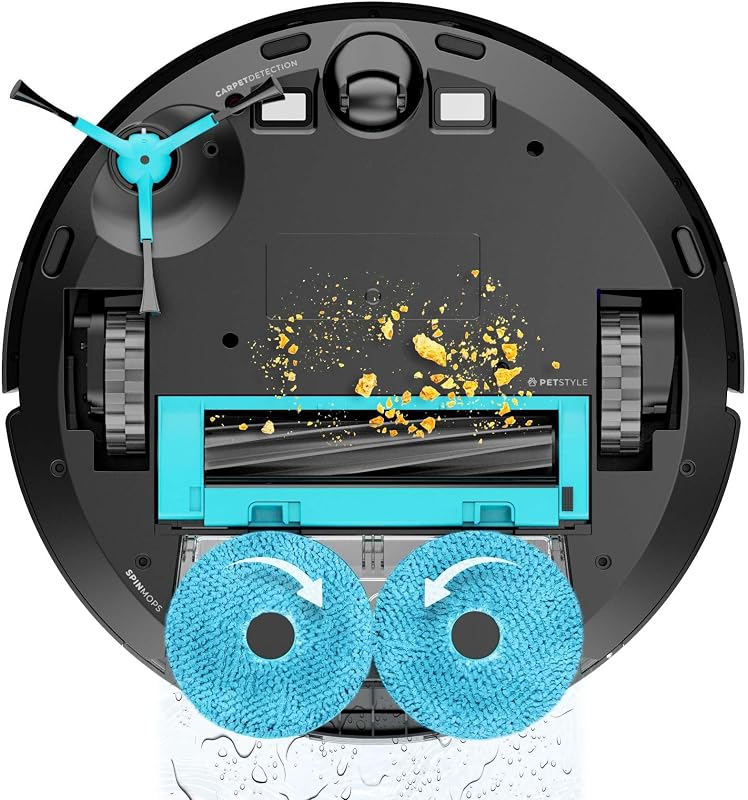 Aspirador de pó robô cecotec conga 9990 ai spin revolution ultra power home, 10.000 pa, navegação a laser, base com esvaziamento automático, inteligência artificial, prevenção de objetos, controle de aplicativos, autonomia de 240 min