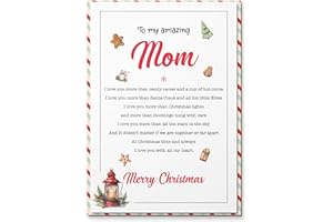 BlinkBlink Christmas Card for Mom, Merry Christmas Greeting Card with Envelope and Seal, Express Your Love and Warm Christmas Wishes for Mother, Mother Xmas Card from Children, Christmas Gift for Mom