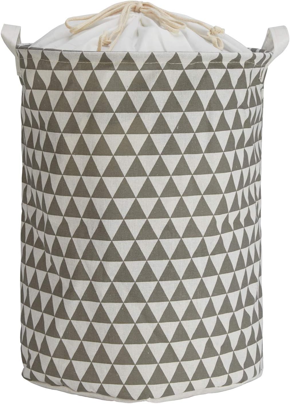 Large Size Laundry Hamper Storage Basket with Waterproof of Coating Canvas Fabric Kids Storage Bins (Grey Triangle)