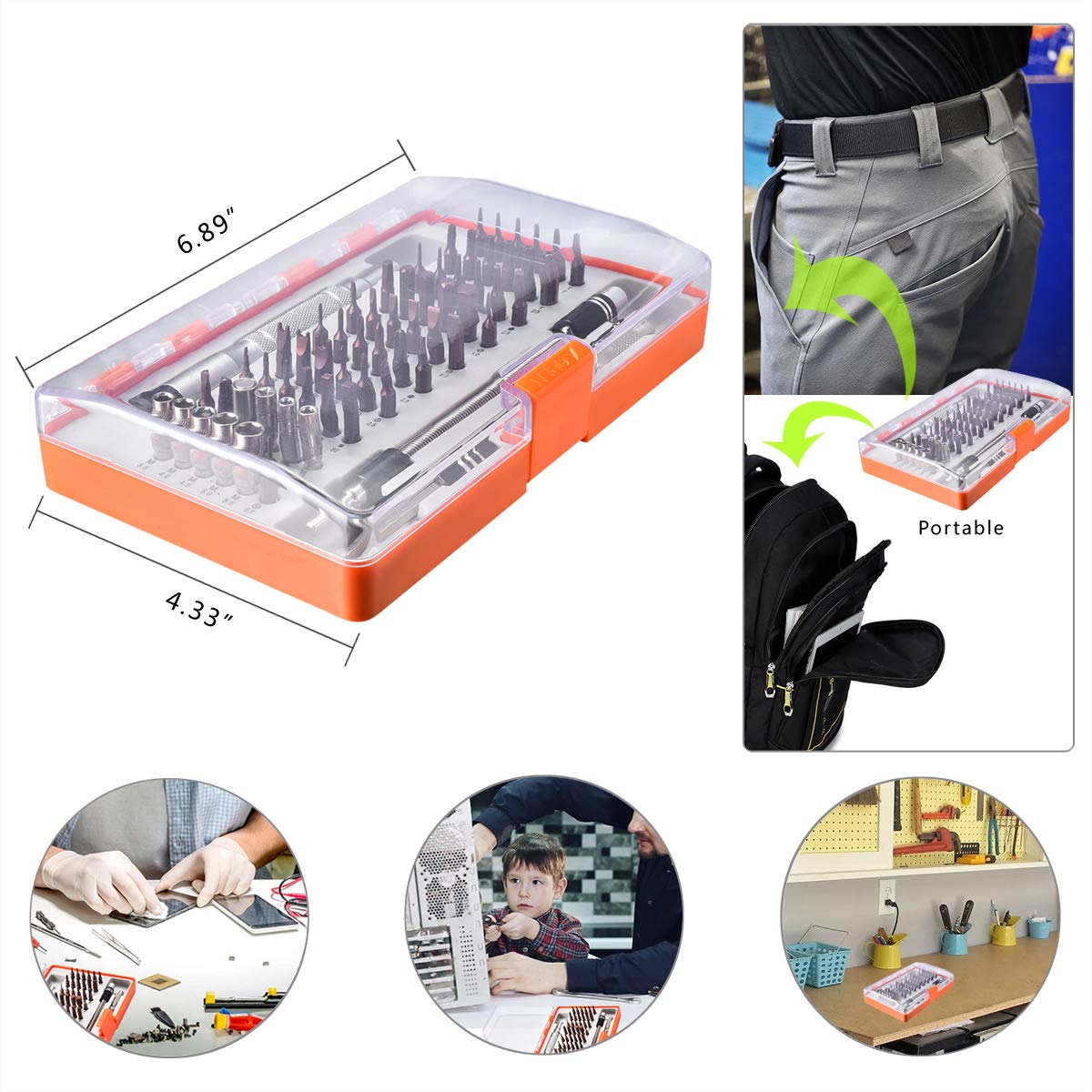 70 in 1 Precision Screwdriver Set,Repair Tool Kit,Professional Electronic Magnetic Driver Kits for iPhone/Cell Phone/iPad/MacBook/Computer/PC/Tablet/Watch/PS4/DIY Open Pry Replace Screen Camera