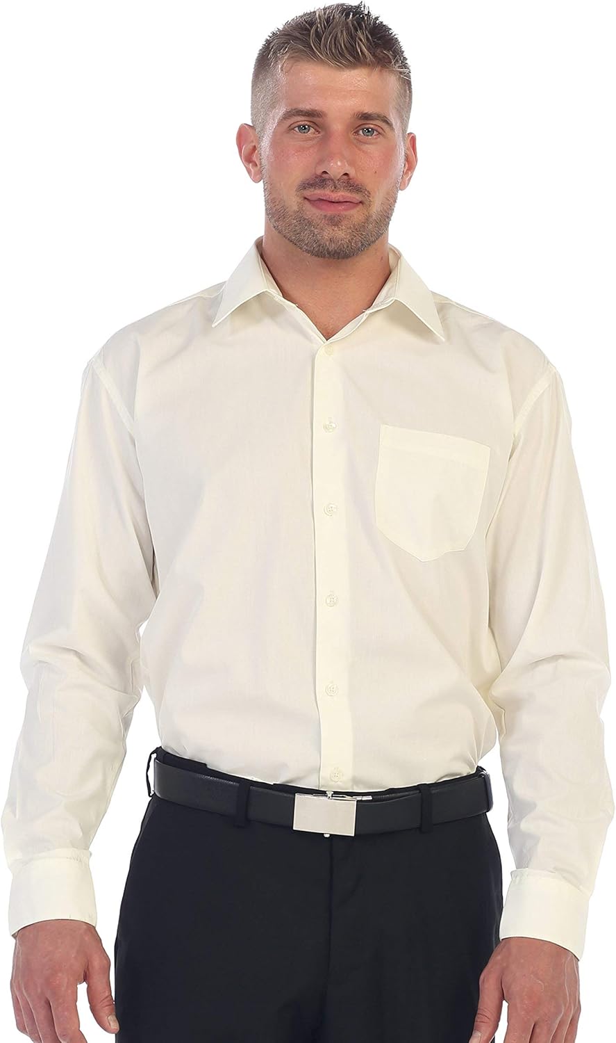 Gioberti Men's Long Sleeve Solid Dress Shirt at  Men’s Clothing store