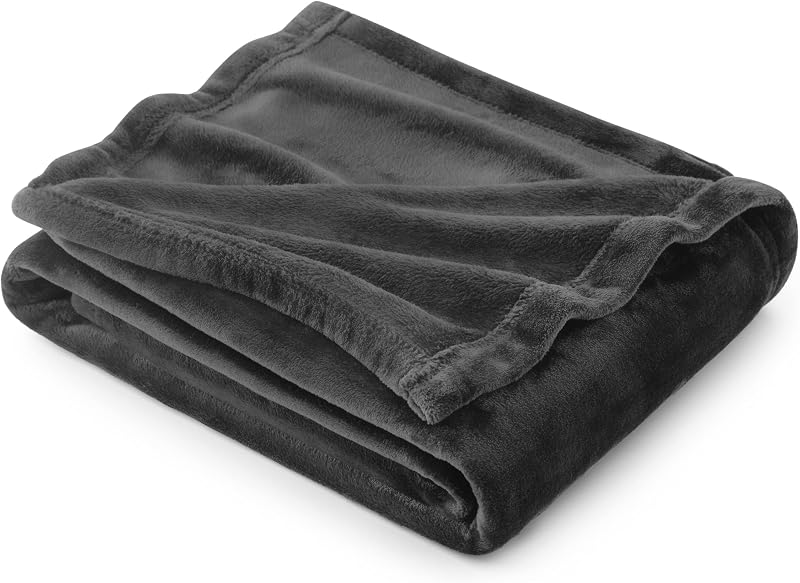Bedsure Fleece Throw Blanket Sofa Blanket 130x150 Dark Grey
