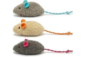 SmartyKat (3 Count) Skitter Critters Catnip Cat Toys - Gray/Cream, 3 Count