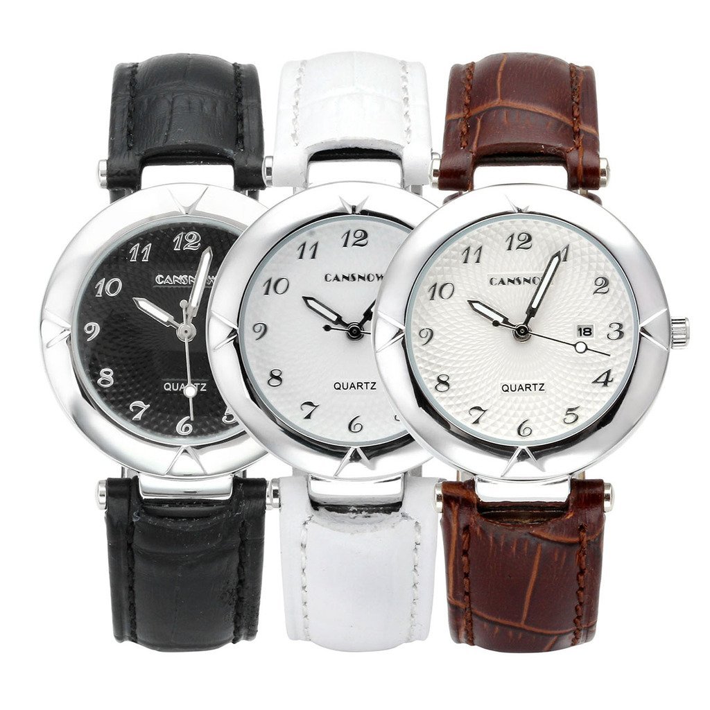 JSDDE Uhren,Elegant Damen Armbanduhr Kalenderuhr Klassisch Echtleder Band Damenuhr Analog Qaurzuhr Business Uhr,Braun