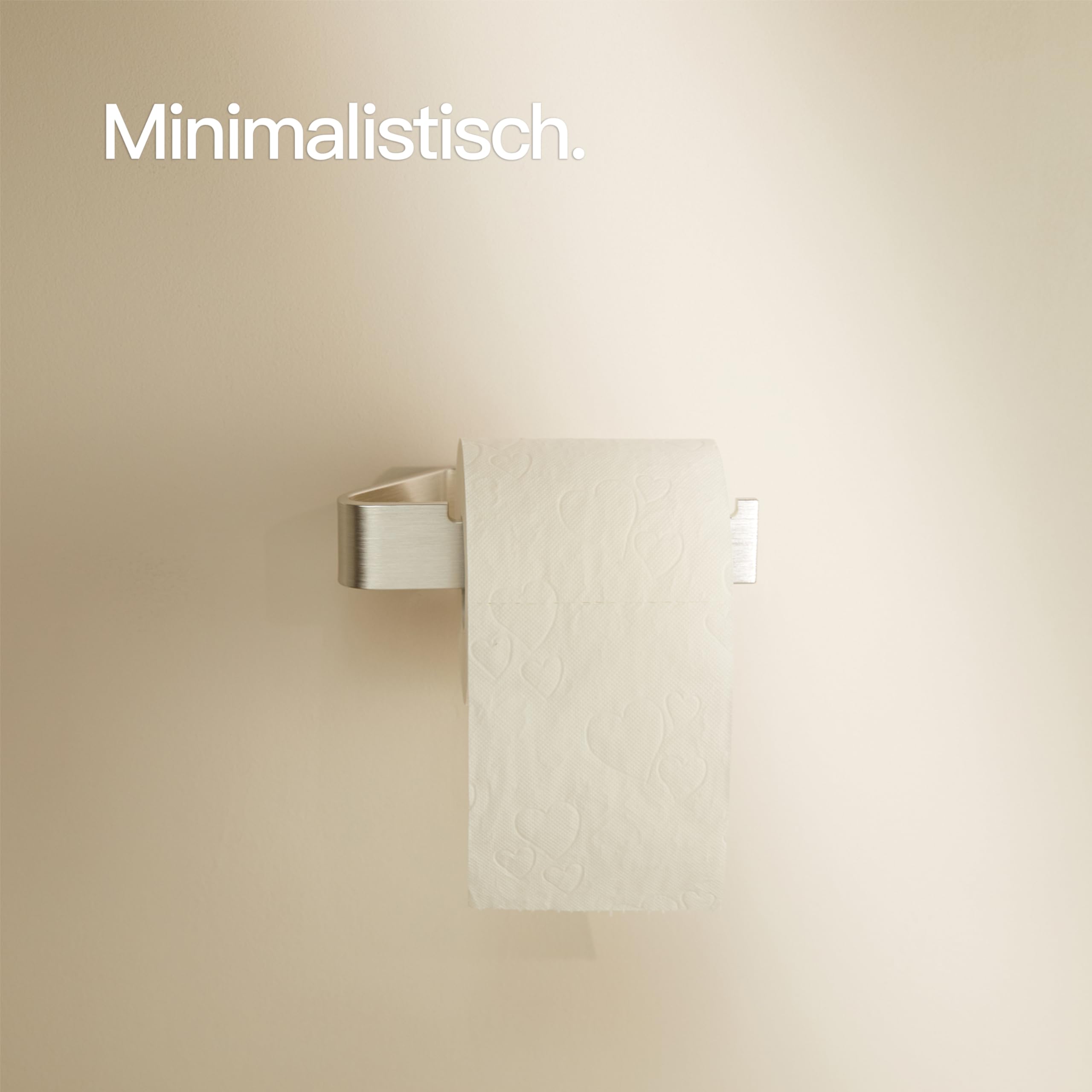 Designfabrik Hamburg Toilettenpapierhalter ohne Bohren | Klopapierhalter zum Kleben | Klorollenhalter Bad | WC Rollenhalter selbstklebend | Toilettenpapierhalter Silber | Modernes Design 2