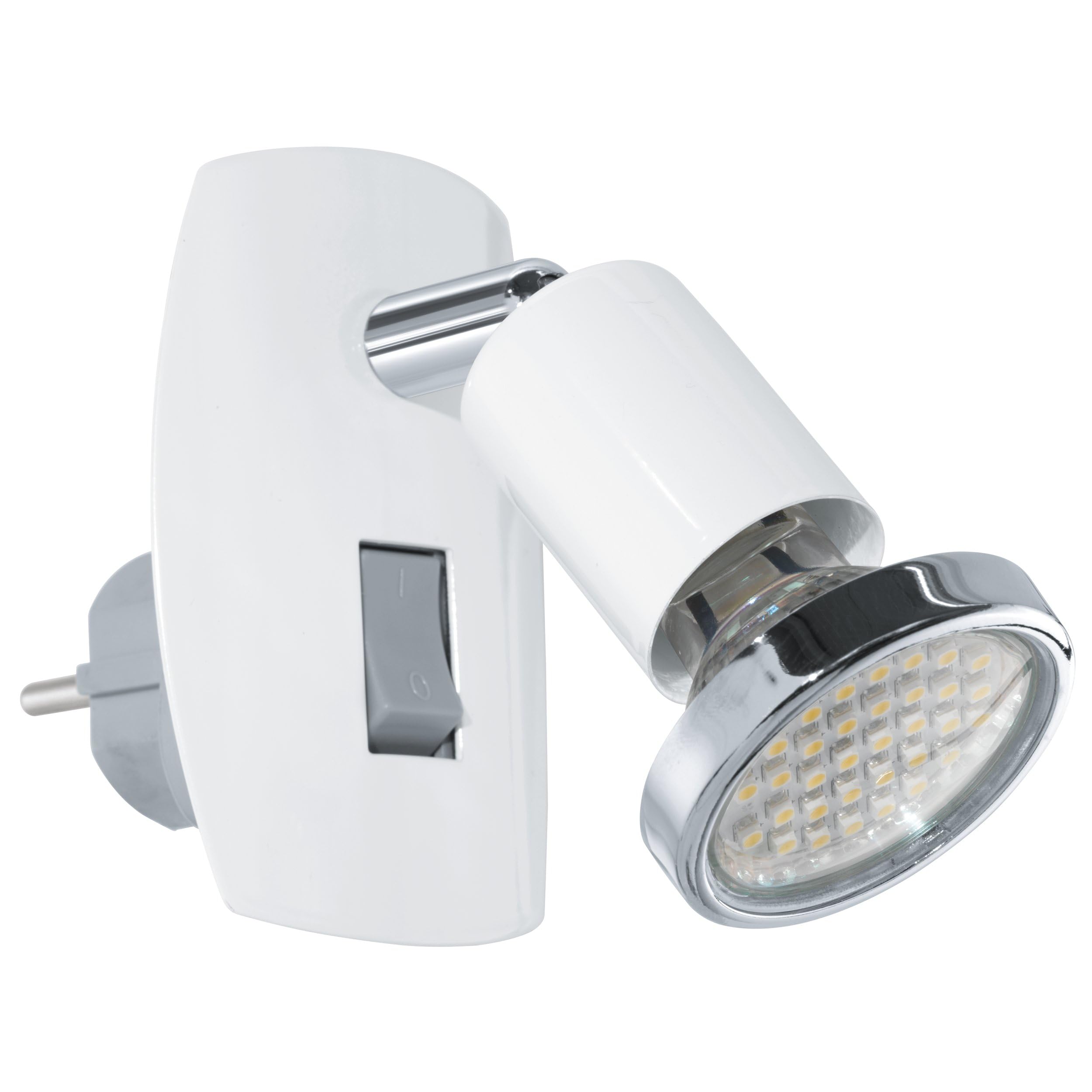 Eglo Mini 4 Steel Stud Light Includes 1 x GU10 2.5 W LED Bulbs, on/Off Switch On The Light – 7 x 10 cm White/Chrome 92925