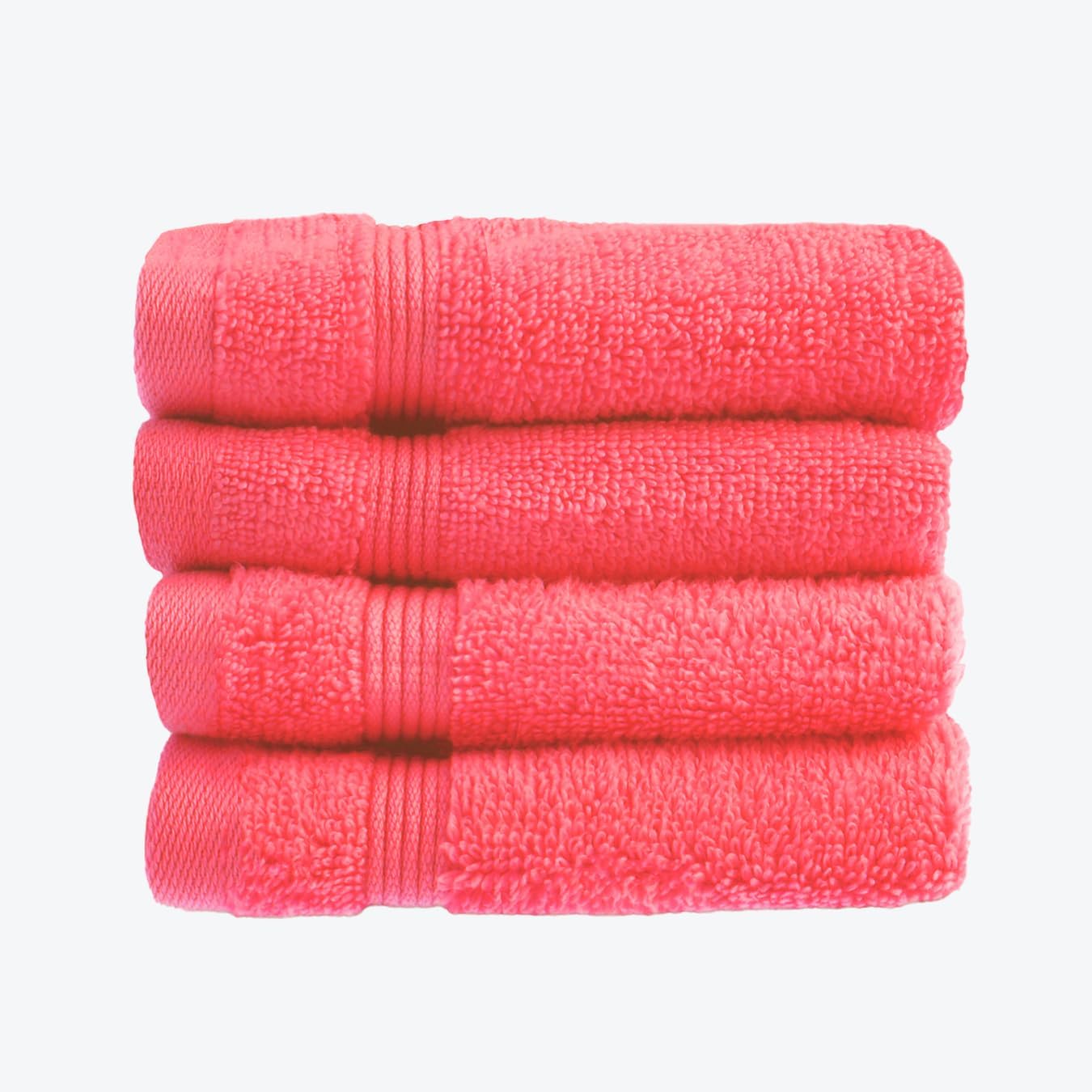 Allure Zero Twist Face Cloths Pack of 4 30 x 30cm, 100% Egyptian Cotton Flannels (Hot Pink) — image 1