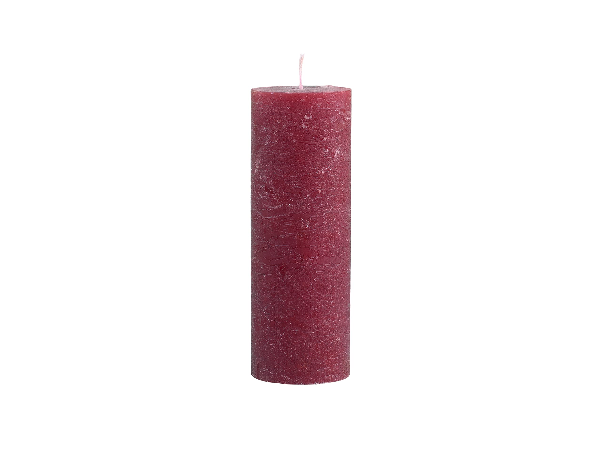 Chic Antique Macon Rustic Pillar Candle in Various Sizes 100% Paraffin Long Burning Time (Dark Red, 20 x 7 cm) — image 1