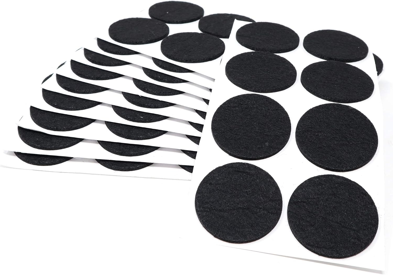Adsamm® / 80 x self-adhesive felt pads/Black/ø 1.97'' (ø 50 mm) / round / 0.138'' / 3.5 mm thick stick-on furniture felt glides/Furniture & Chair Glides