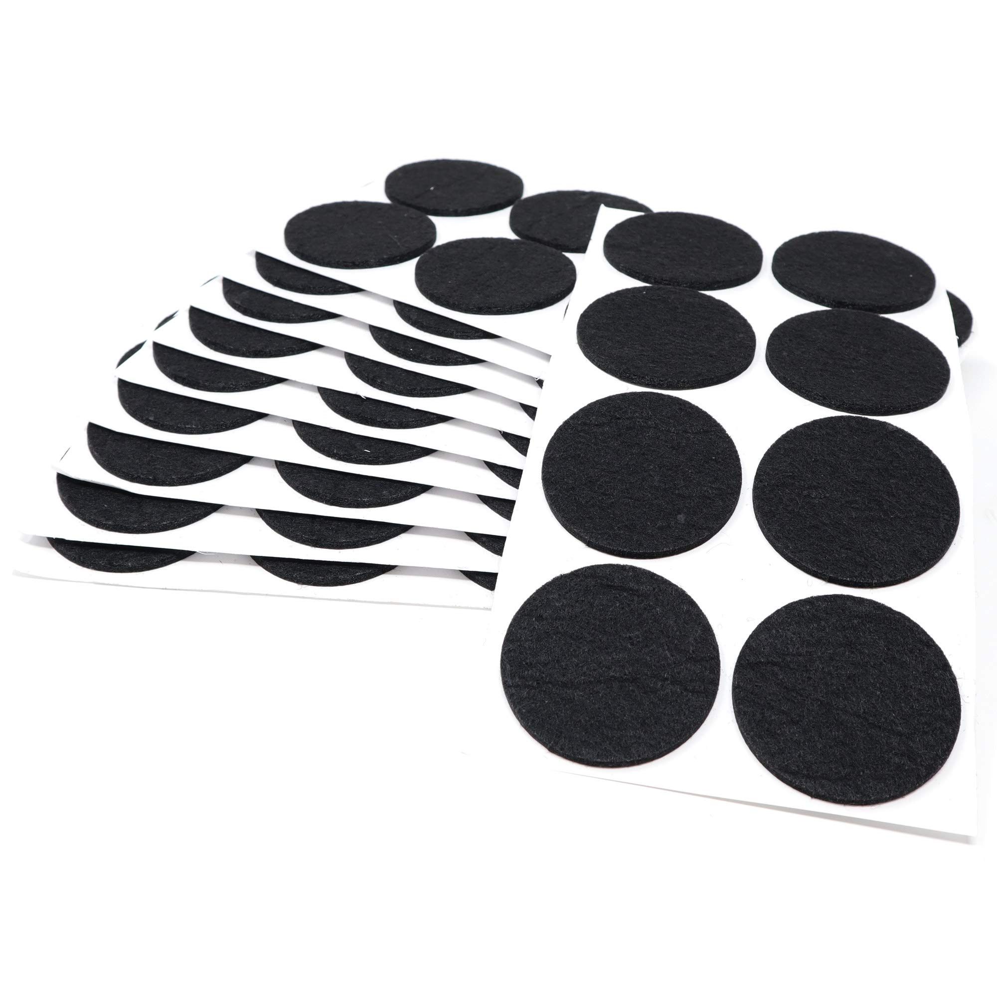 Adsamm® / 80 x self-adhesive felt pads/Black/ø 1.97'' (ø 50 mm) / round / 0.138'' / 3.5 mm thick stick-on furniture felt glides/Furniture & Chair Glides