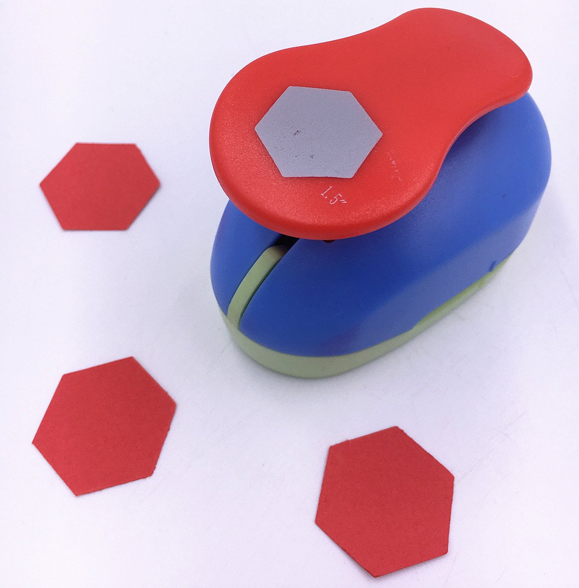 TECH-P Creative Life Shape Size 1.5- Inch(3.8cm) Multi-pattern Hand Press Album Cards Paper Craft Punch,card Scrapbooking Engraving Kid Cut DIY Handmade Hole Puncher,Paper Craft Punch. (Hexagon)