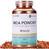 Mica Powder,7.05OZ(200g),Bronze Mica Powder Pigment for Epoxy Resin,Lip Gloss,Paint,Dye,Soap Making,Nail Polish,Candle Making,Bath Bombs(Bronze)
