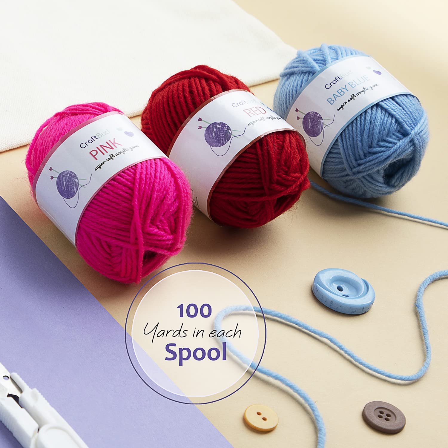 Soft Acrylic Yarn for Crocheting - 2400 Yards Crochet Yarn for Crocheting, Amigurumi Yarns for Knitting, Bulk, Perfect for Crafts, Crochet Amigurumi, and Knitting - 24 Pack x 50g