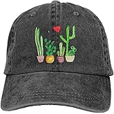 Unisex Cacti Cactus Love Artical Vintage Jeans Adjustable Baseball Cap Cotton Denim Dad Hat