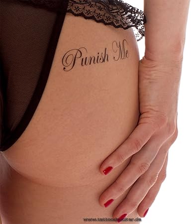 5 X Punish Me Fuck Me Lettrage De Tatouage En Noir Sexy Kinky Tattoo 5