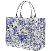 Leanoria Luxury Large Tote Bag Retro Embroidery Jacquard Handbag Cotton Linen Bags for Women