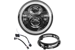 Z-OFFROAD Upgrade 7 Inch Motorcycle LED Headlight w/DRL White Halo DOT Kit Compatible with Harley Davidson Street Glide Road King Special Electra Glide Ultra Classic Fat Boy Heritage Softail