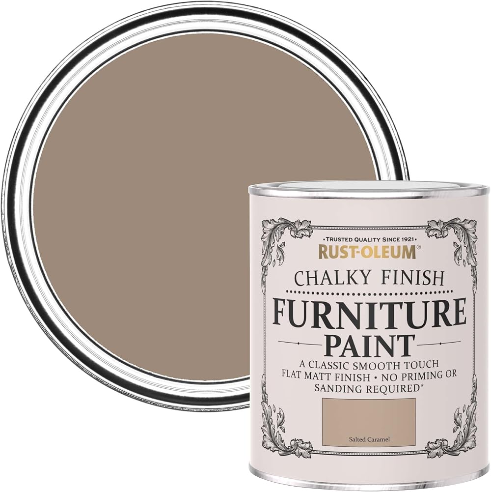 Rust-Oleum Brown Upcycled Furniture Paint Chalky Finish Salted Caramel 750ml