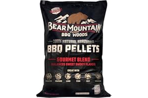 BEAR MOUNTAIN PREMIUM BBQ WOODS Bear Mountain All Natural Gourmet Blend Wood Pellets for Smoker, Grill & BBQ, 20 Lbs