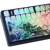JOMKIZ Moonlit Night PBT Keycaps Set, Shine-Through Side-Legend Design | Dye-sublimation Ink Keycaps, 130-key Compatibility for 60% to 100% Layouts, Cherry Profile, Artistic Moonlit Night Keycaps