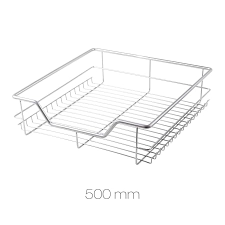 3 X 500mm Pull Out Chrome Wire Basket Drawers For Kitchen Cabinets