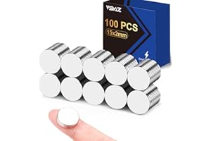VSKIZ 100 Pcs Strong Neodymium Magnets, 15x2mm Small Magnes Rare Earth Magnet for Crafts, DIY