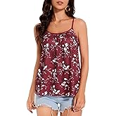 Tank Top with Built Sewn in Bra Cup Push Up Supportive Sleeveless Camisole Tee Shirt Top Bra Relaxed Blouse S-4XL