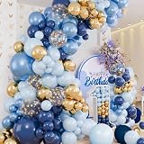 Balloon Garland Navy Blue and Gold Arch Kit 104pcs Birthday Space Theme view 3