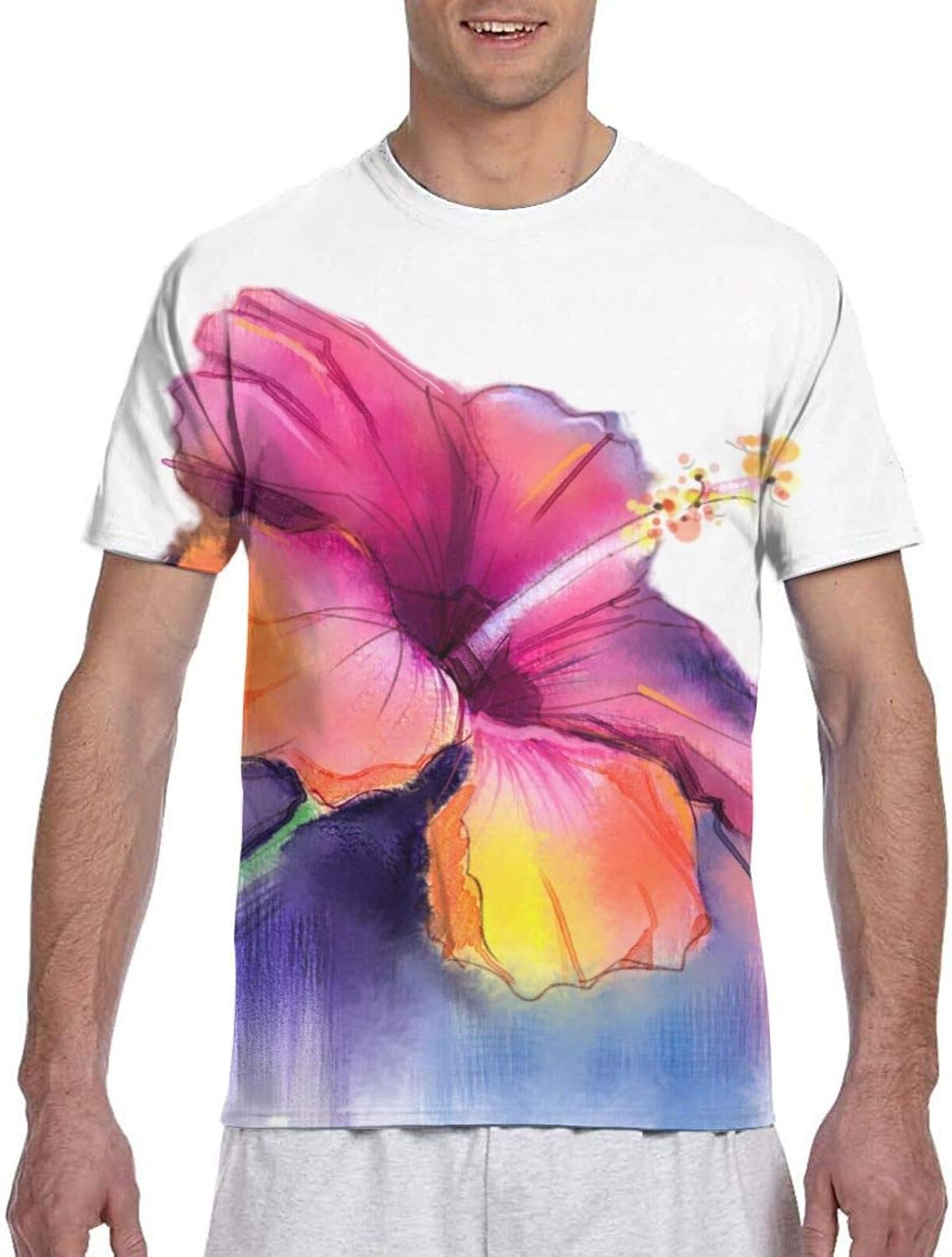 watercolor-red-hibiscus-flower-unisex-t-shirt-funny-novelty-men-s-3d