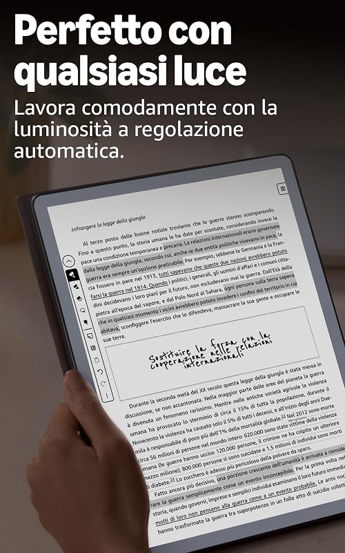 Kindle Scribe 32 GB (ultimo modello) — Schermo da 11’’, effetto carta stampata, con luce frontale — Più sottile, leggero e veloce — Scrivi nel taccuino integrato, nei documenti e nei libri