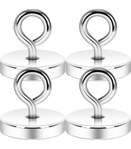 Neosmuk Magnetic Hooks 120lb+ Heavy Duty - Strong Neodymium Magnets For Fridge & Tools