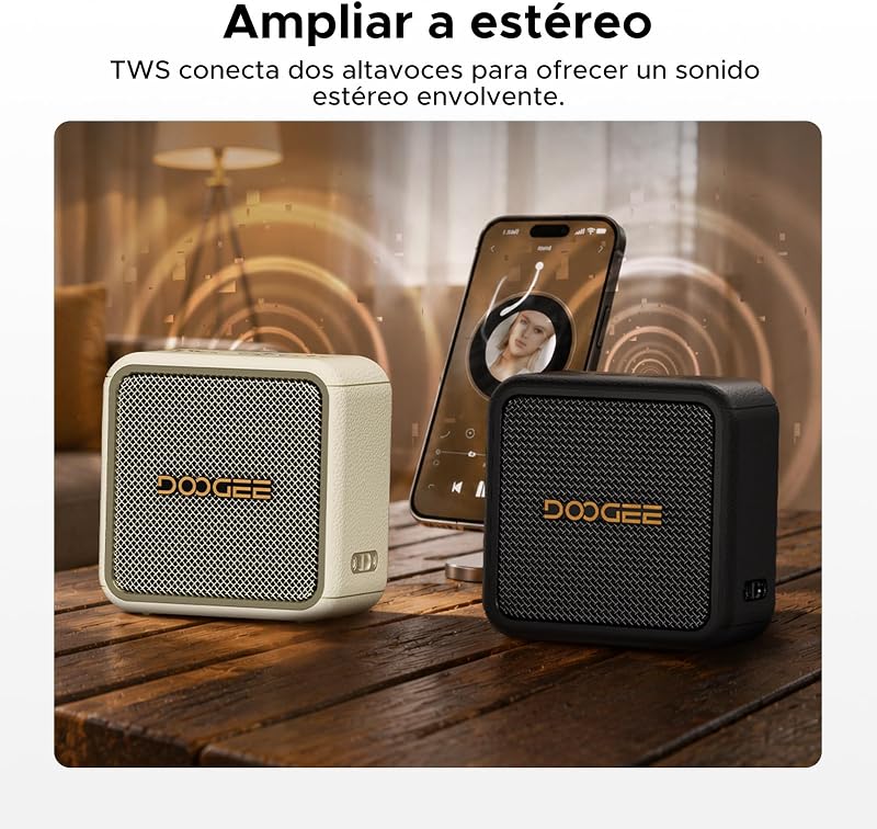 Coluna portátil Field Pulse, Colunas Portáteis 20W Graves potentes de pico, autonomia das colunas até 19H, IP67 TWS, TF/USB/AUX Suporte com Correia para Campismo, Caminhadas e Atividades