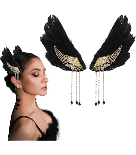 Angel Wings Feathers Tassel Hair Clips Amazon.com : EINCORN Angel Wing Hairclips Girls Anime Maid  main image 2