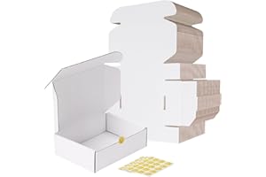RLAVBL 7x5x2 Shipping Boxes Set of 50, White Corrugated Cardboard Box for Packing, Mailing, Business