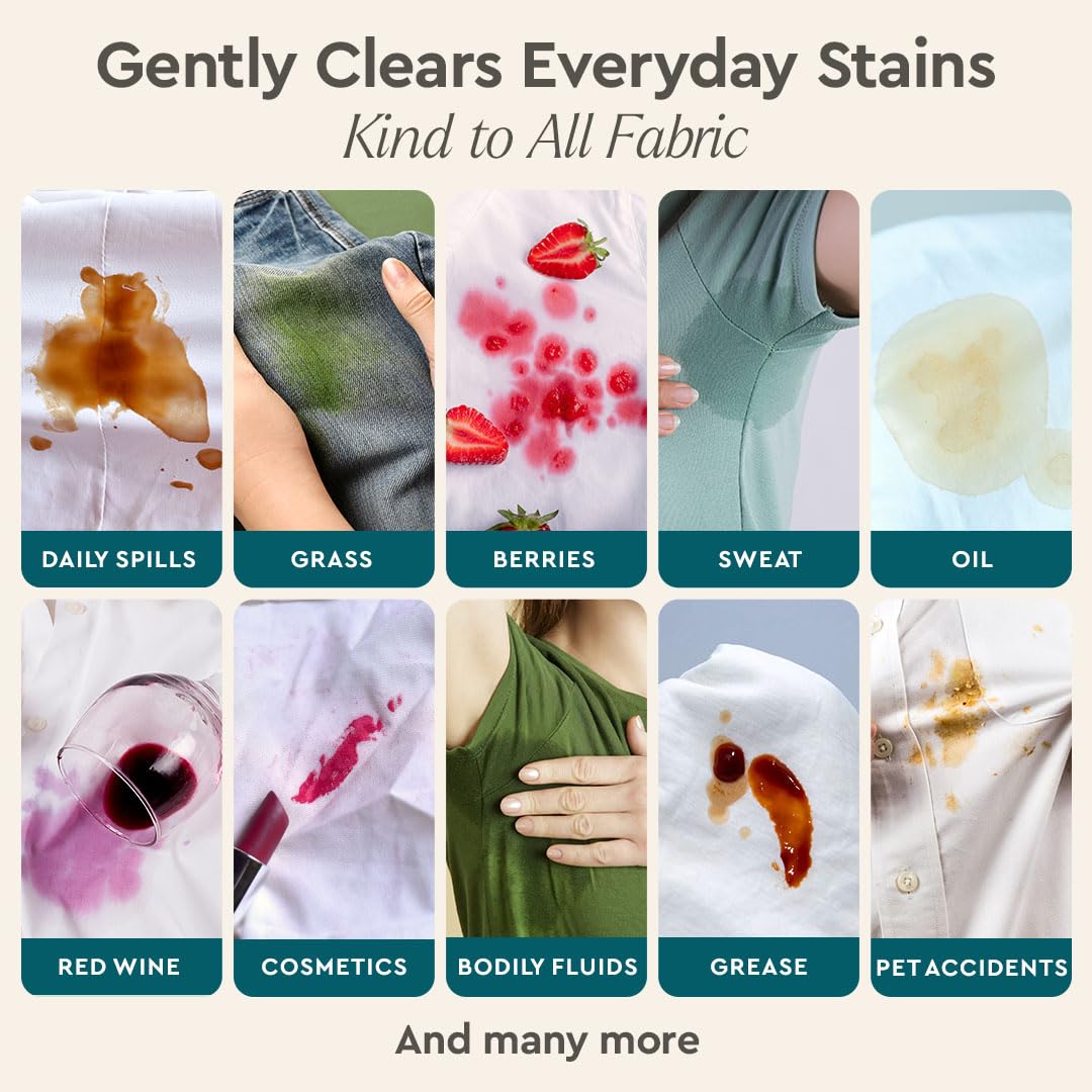 Puracy Stain Remover Spray, Natural Travel and Laundry Stain Cleaner for Clothes, Baby & Kids Stains, Oil & Fabric Spot Cleaner (Unscented, 4 oz)