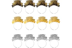 HEYPRIIL Happy New Year Eve Supplies Decorations 2026 Headbands Tiaras for NYE Decorations