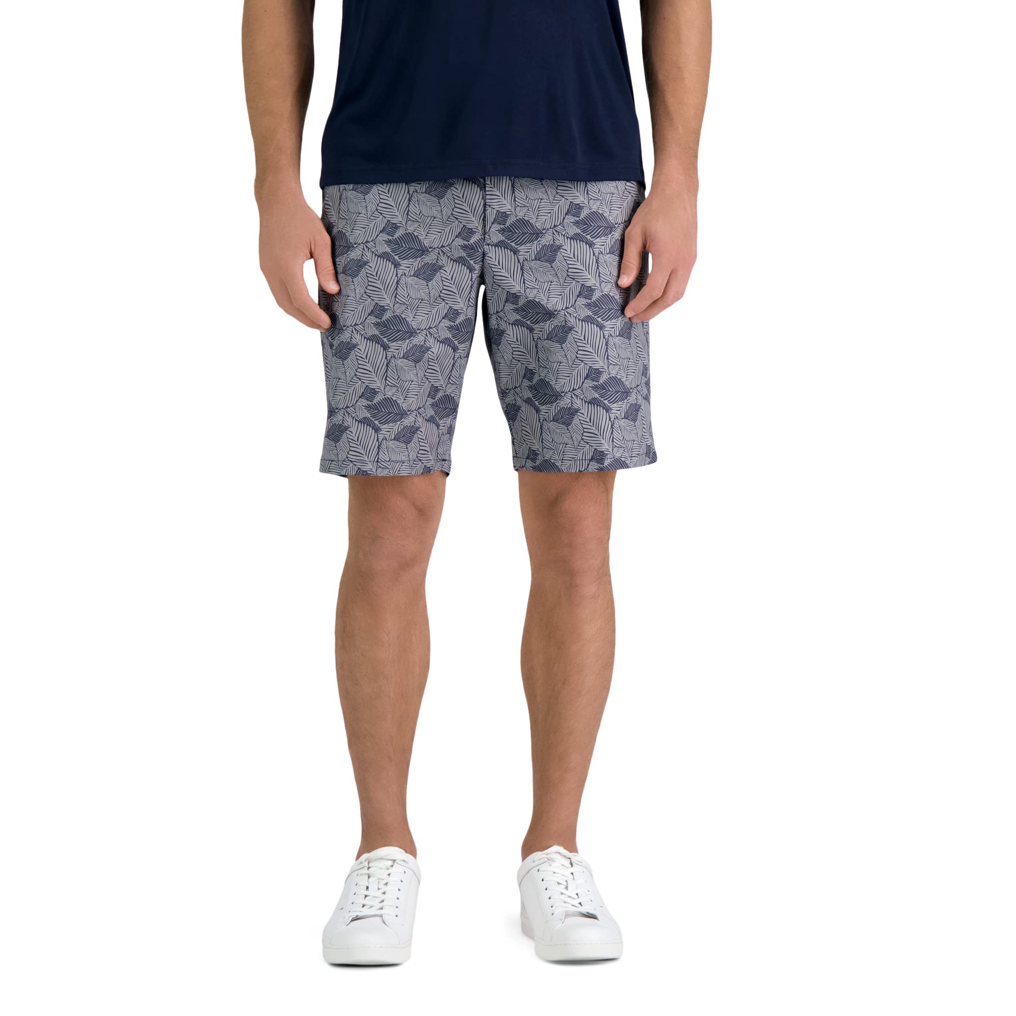 Haggar® Cruise Hybrid Leaves Print Short Grey