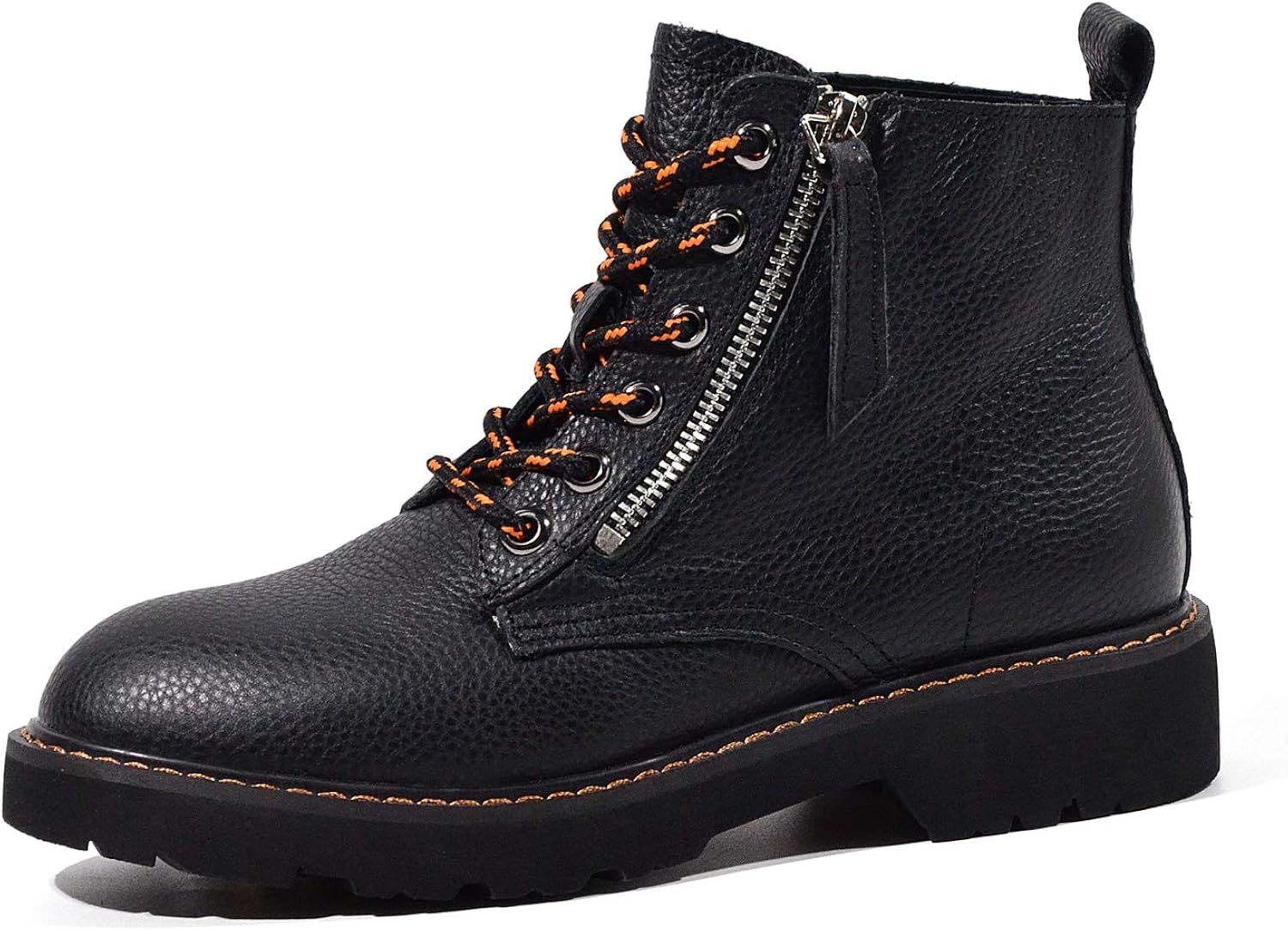 black combat boots white laces