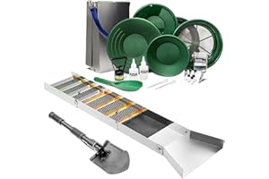 ASR Outdoor Complete Sluice Box Kit, Gold Prospecting Equipment Mining Kit with 1/2 and 1/8 Classifier Screens