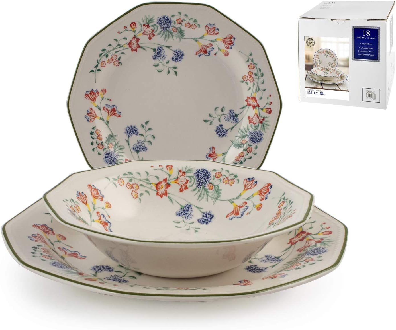 Churchill 829581 Earthware Emily 18Piece Dinner Set Amazon.co.uk
