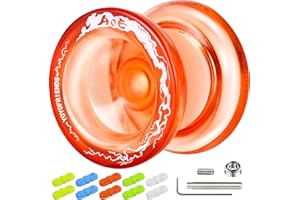 WABESMANIS AOE Responsive Yoyo Professional Crystal Yoyo for Kids Beginners, Pro Trick Yoyo with Unresponsive Yoyo Bearing for Adults, Dual Purpose Plastic Yoyo with 10 Yoyo Strings, Bearing Removal Tool
