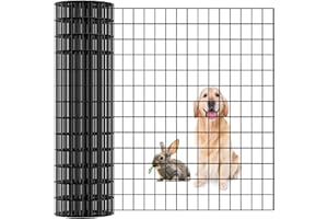 JOTESNEW Garden Fence Black PVC Coated Welded Wire Fencing 48 Inch x 100 Foot, 2 Inch x 3 Inch 16GA, Garden Border Fencing Roll Vinyl Coating Metal Wire Mesh for Yard Vegetable Plant Protection Poultry Netting