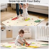 Hibtn Baby Play Mat Foldable Reversible 127x127cm Waterproof Foam Non Toxic view 3