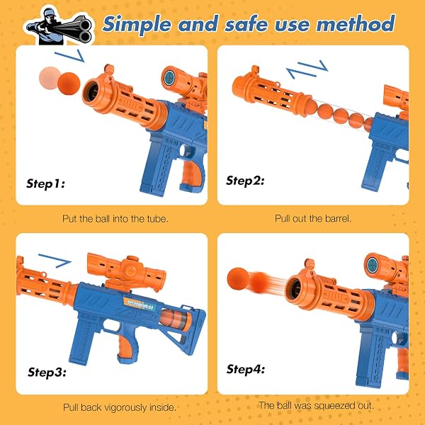 KKONES SHOOTING GAME TOY FOR BOYS – 2 PLAYER TOY FOAM BLASTER AIR GUNS, 24 FOAM BULLET BALLS POPPER & STANDING SHOOTING TARGET, BIRTHDAY GIFTS FOR AGE 3 4 5 6 7 8 9 10-12 YEARS OLD KIDS, GIRLS