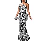 Cololura Women Sequin Elegant Sexy One Shoulder