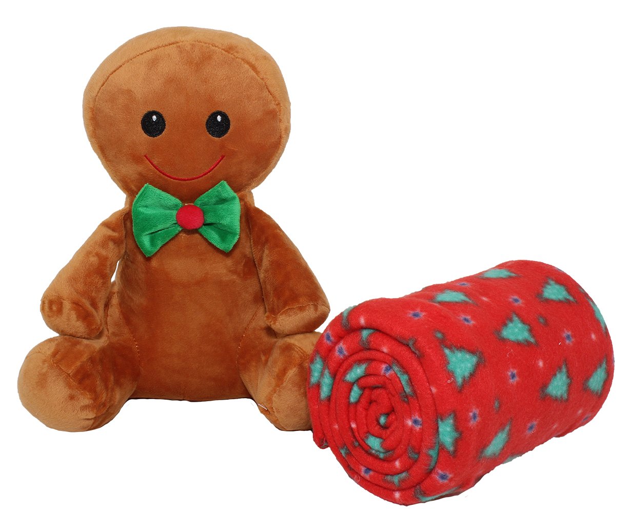 silver one sherpa plush stuffed animal and throw blanket