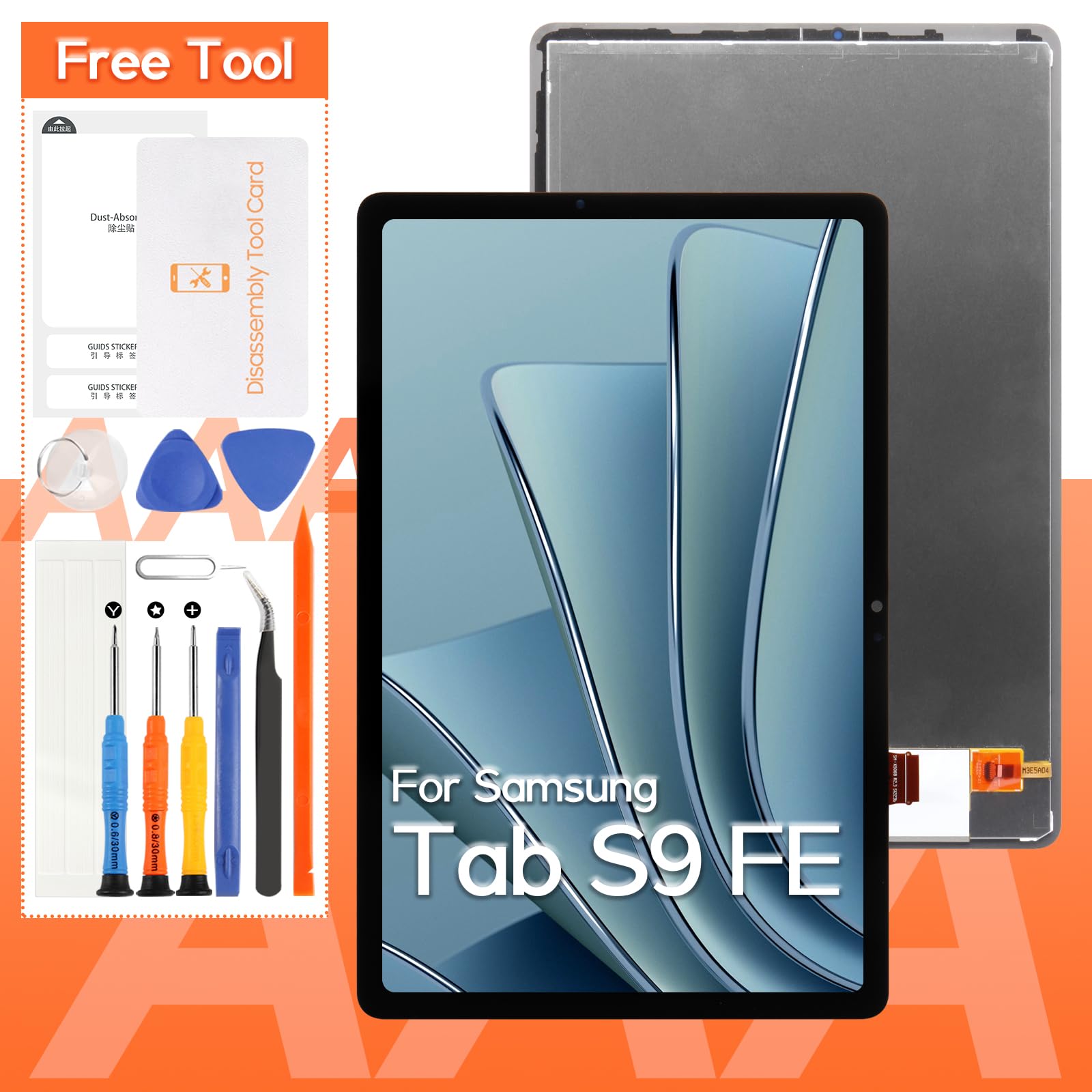 Photo 1 of THIRDPOLE for Samsung Galaxy Tab S9 FE Screen Replacement LCD Display SM-X510, SM-X516B Touch Screen Digitizer Full Assembly,with Tools(Black)