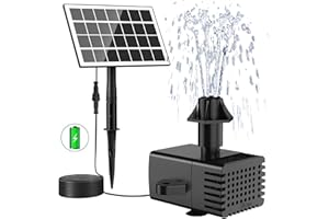 Jutai Solar Fountain Kit Works in Cloudy,3.5W Glass DIY Solar Water Pump with 2000mAH Battery Backup, Solar Fountain Pump wit