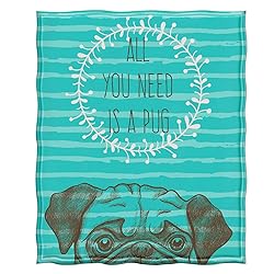Jekeno Pug Dog Throw Blanket Smooth and Soft