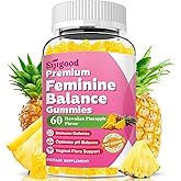 Sijigood Feminine Balance Gummies for Women, Premium PH Balance Supplement with Vitamin C & D for Women's Vaginal Health & Immune Support, Vegan, Pineapple Flavor, 60 Count